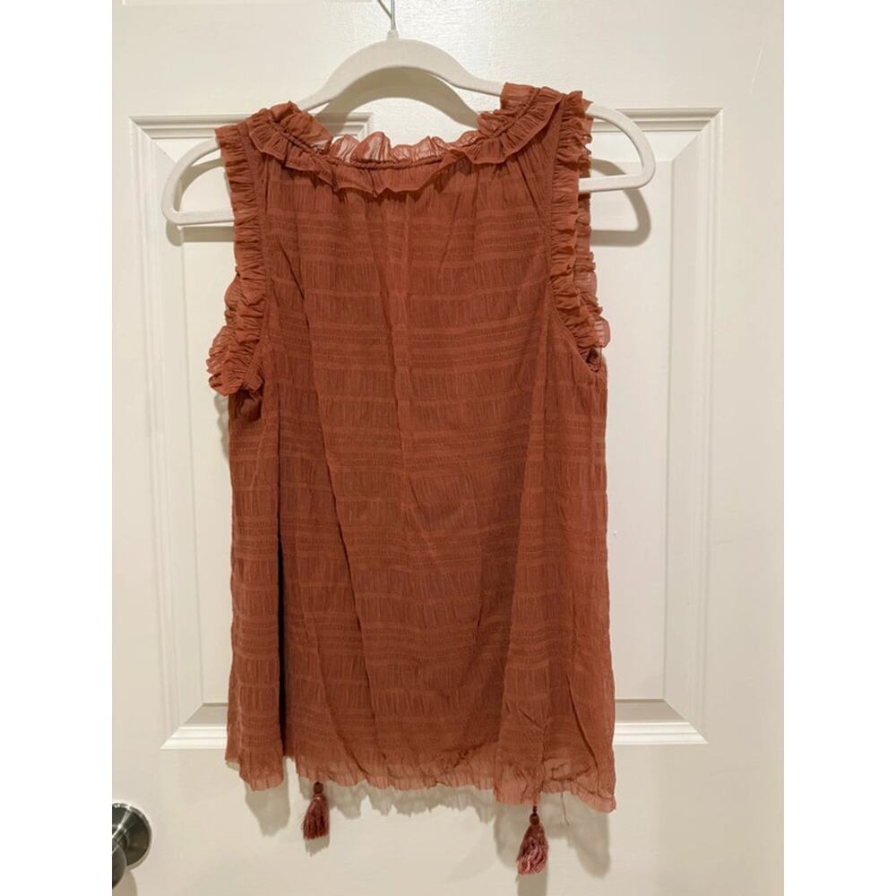 Max Studio Mesh Ruffle Tank - Picture 2 of 3